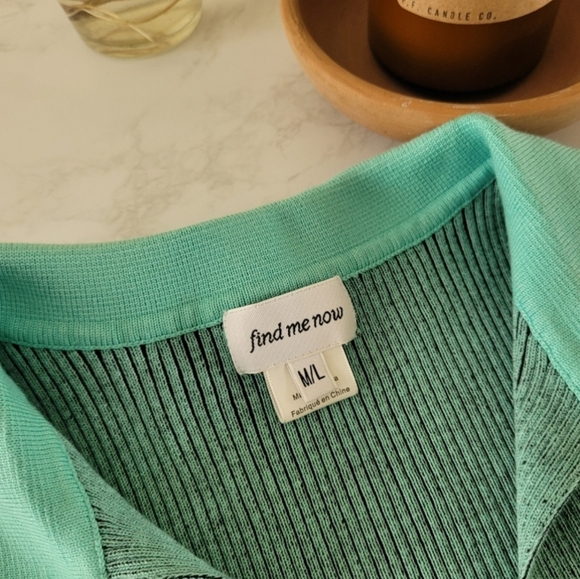 Find Me Now Marimba Knit Keyhole Cardi in Blue Noise Longsleeve - Picture 4 of 7